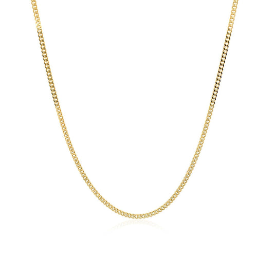 Cadena Eslabón Gourmette de Oro Amarillo de 14k y 1,5mm
