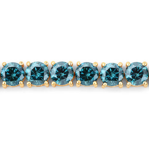 Pulsera de oro amarillo de 14 quilates con diamante azul genuino de 14,33 quilates