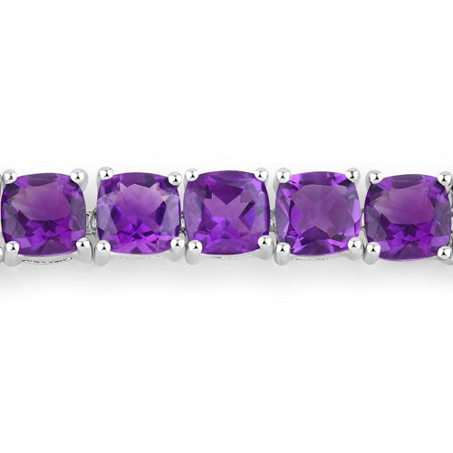 Pulsera de plata de ley .925 con amatista genuina de 6.05 quilates