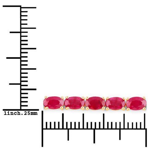 9.18 Carat Genuine Ruby 10K Yellow Gold Bracelet
