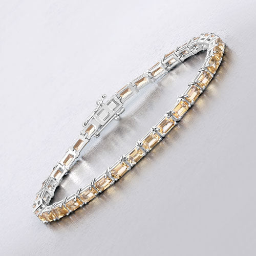 Brazalete de plata de ley .925 con citrino genuino de 12.80 quilates