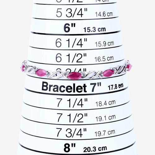 5.00 Carat Genuine Ruby 10K White Gold Bracelet