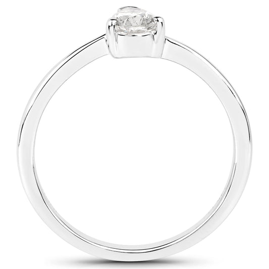 Anillo de oro blanco de 14 quilates con diamantes blancos genuinos de 0,50 quilates