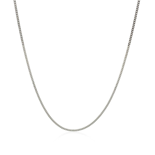 Cadena Gourmette de Oro Blanco de 14k 1.0mm
