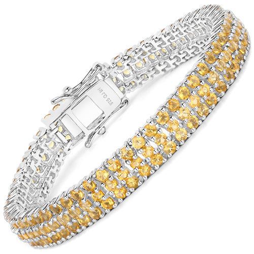 Pulsera de 11,12 quilates de citrino auténtico en plata de ley 925