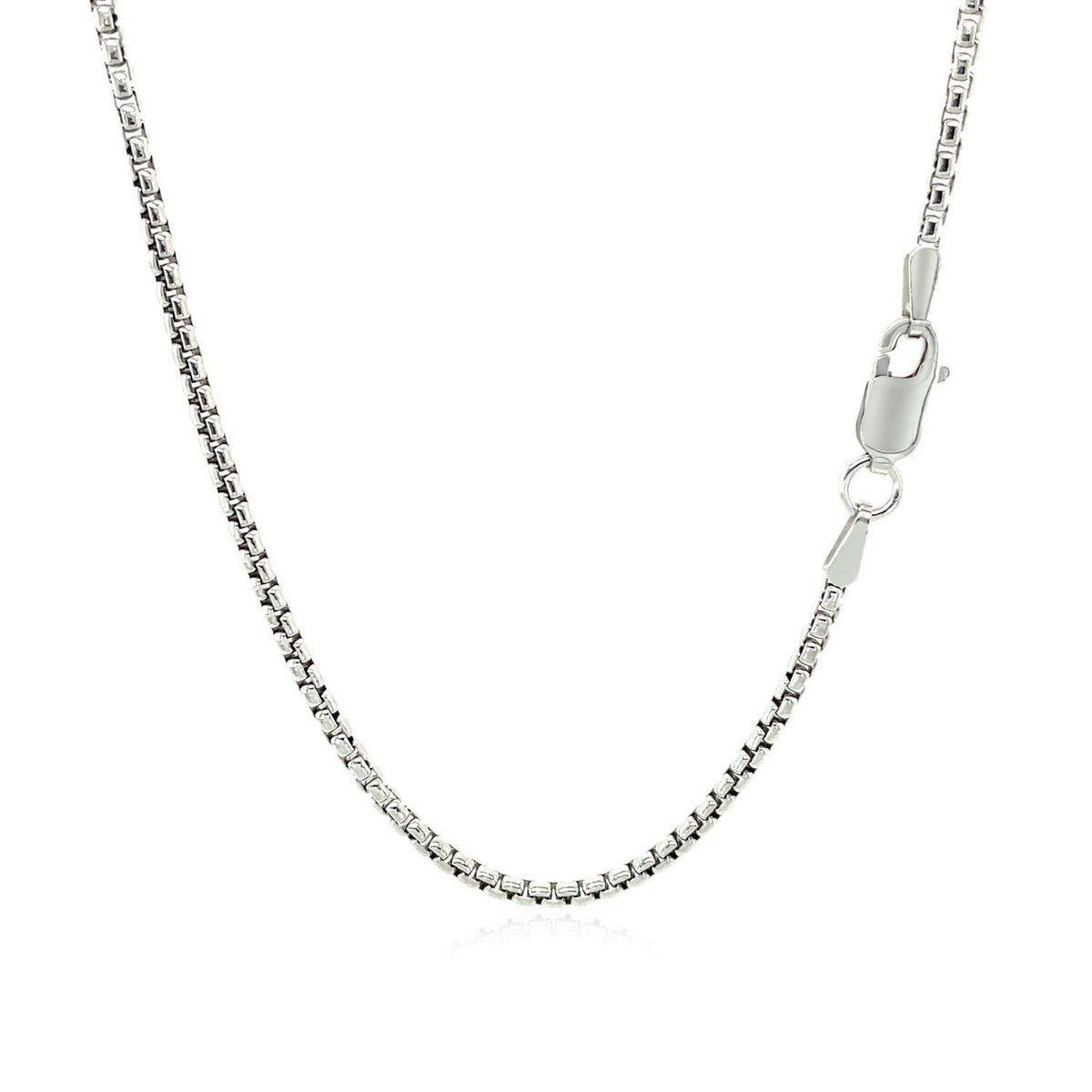 14k White Gold Round Box Chain 1.7mm