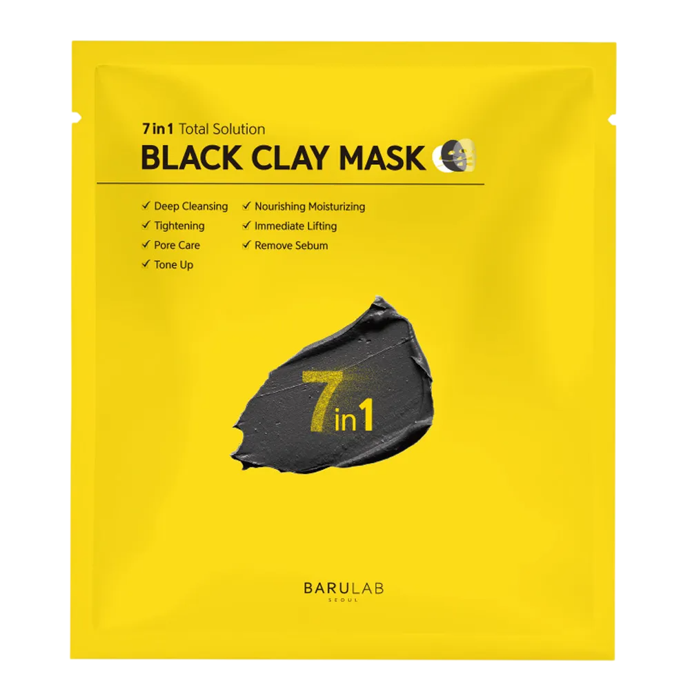 Barulab, 7 In 1 Total Solution, Argile, Eliminates Impurities, Sheet Mask, For Face, 18 g