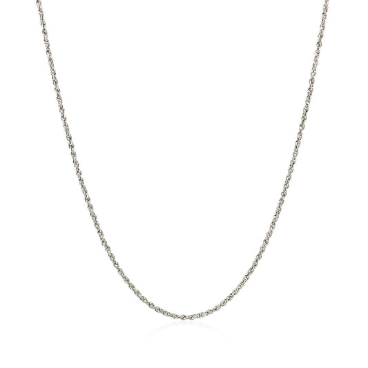 Cadena de cuerda ajustable de oro blanco de 14k 1.0mm