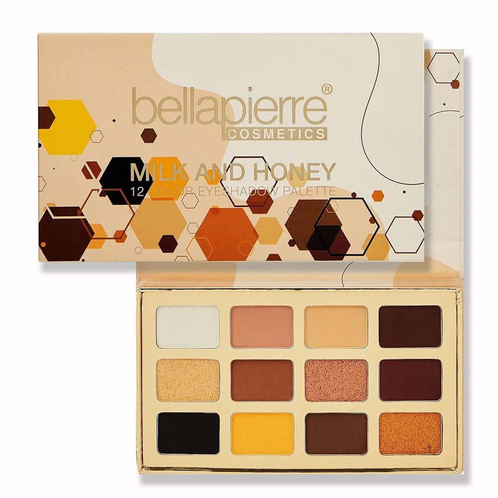 Bellapierre Cosmetics, Milk & Honey, Eyeshadow Palette, 12 Shades, 25 g