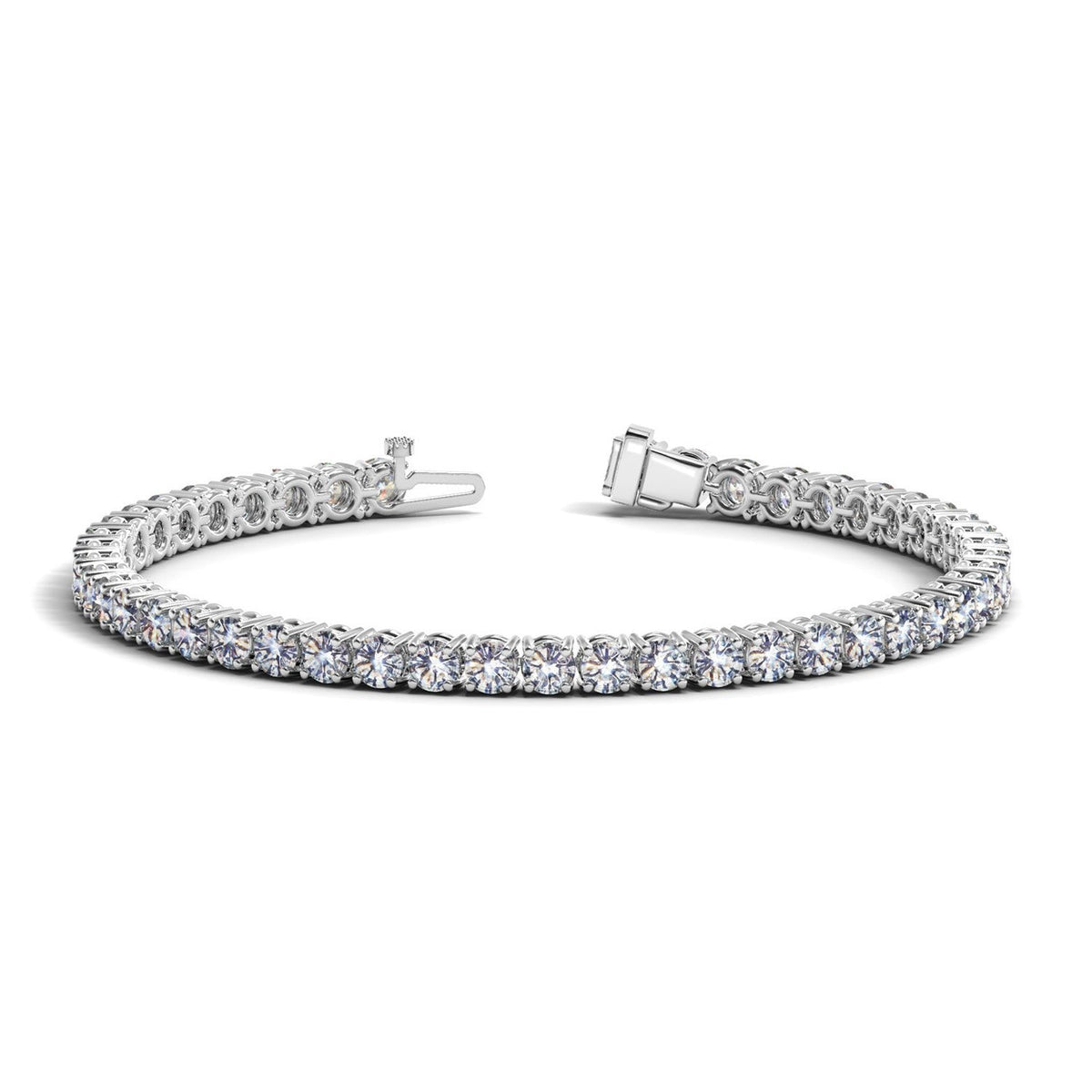 Lab Grown Round Diamond Tennis Bracelet in 14k White Gold (8 cctw F/G VS2/SI1)