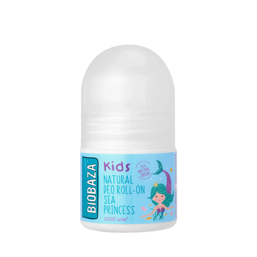 Biobaza, Sea Princess, Natural Ingredients, Softening & Moisturising, Peach & Thyme, Deodorant Roll-On, For Girls, 30 ml