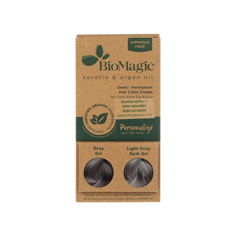 Biomagic, Biomagic, Keratin & Argan Oil, Demi-Permanent Hair Dye, Grey, 250 ml *Tester