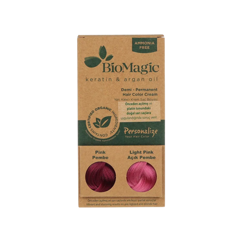 Biomagic, Biomagic, Keratin & Argan Oil, Demi-Permanent Hair Dye, Pink, 250 ml *Tester