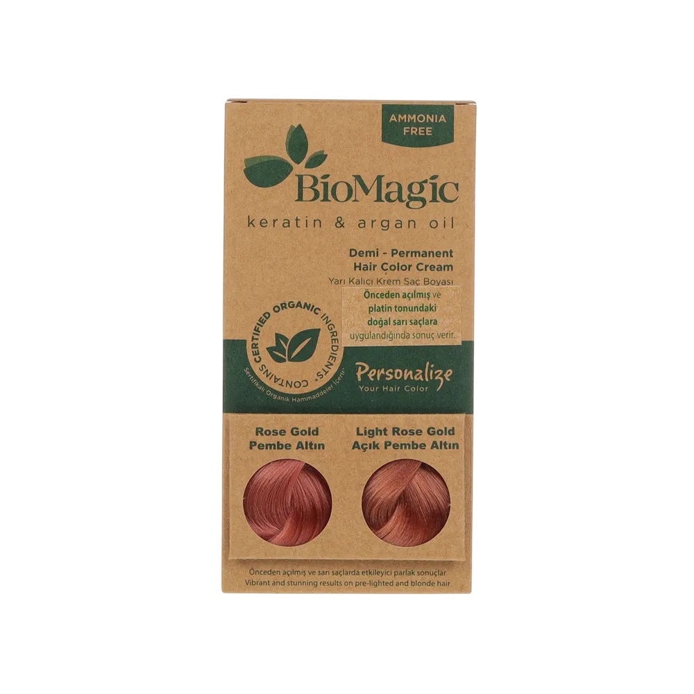 Biomagic, Biomagic, Keratin & Argan Oil, Demi-Permanent Hair Dye, Rose Gold, 250 ml *Tester