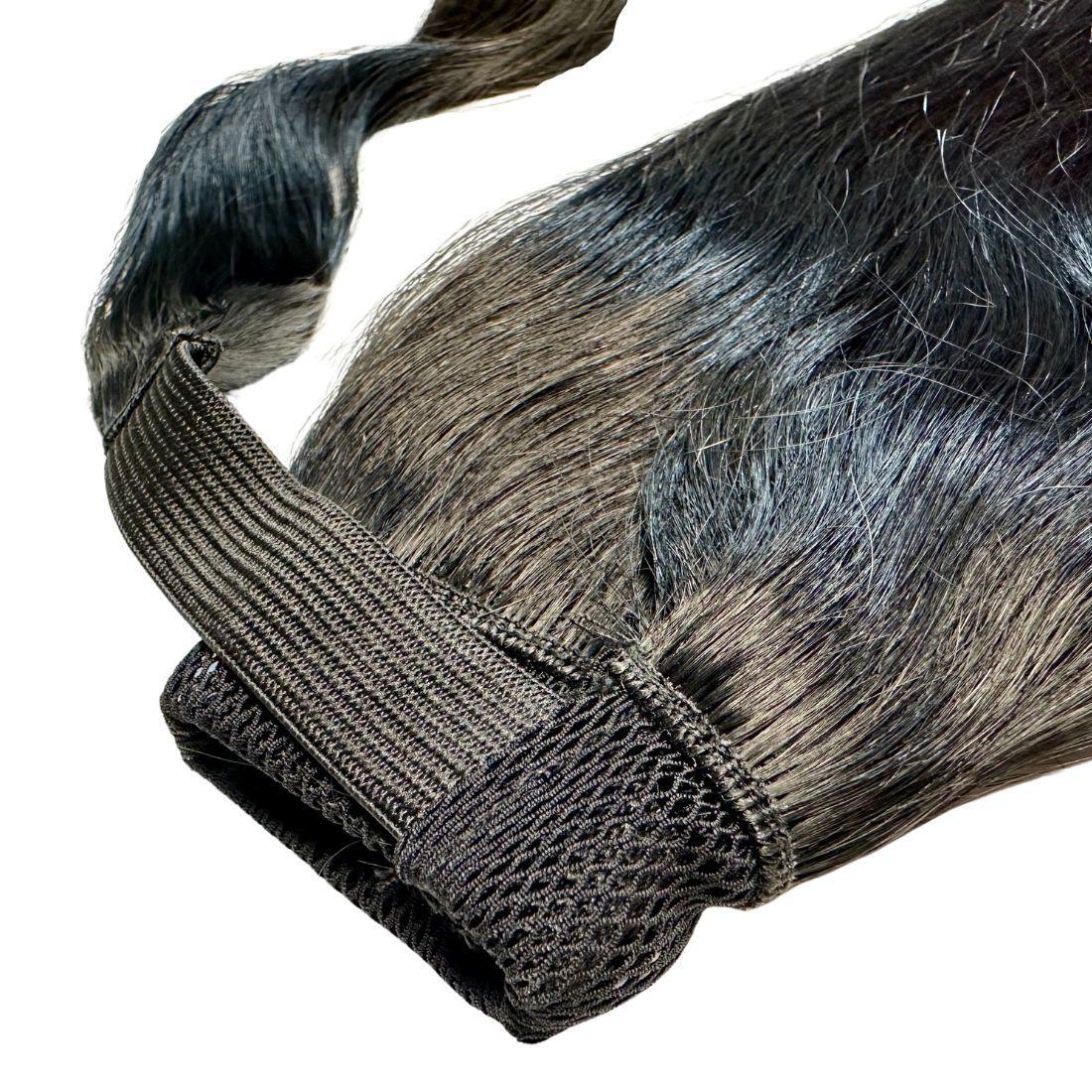Jet Black 100% Human Hair Ponytail Extension Luxegan