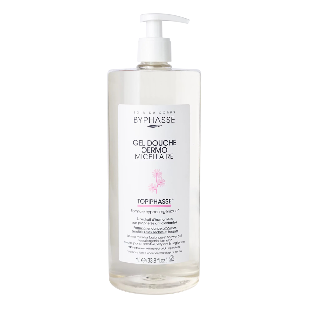 Byphasse, Dermo Micelar Topiphasse, Hypoallergenic, Shower Gel, For Sensitive Skin, 1000 ml *Tester