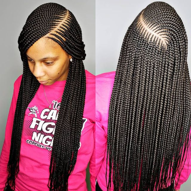 36" Larger Box Twist Braids Wig | Full Lace Frontal | Side Part | Knotless | Kanekalon Luxegan