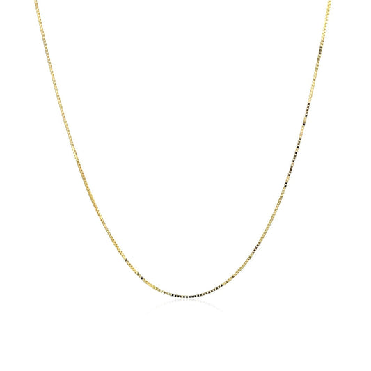 Cadena clásica tipo caja de oro amarillo de 10k y 0.45mm