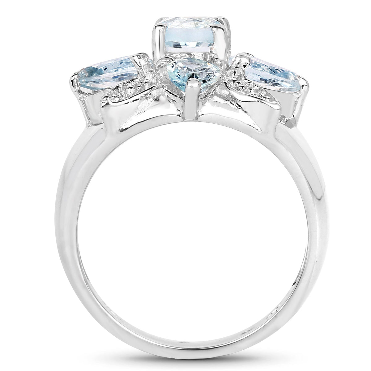 2.92 Carat Genuine Blue Topaz .925 Sterling Silver Ring