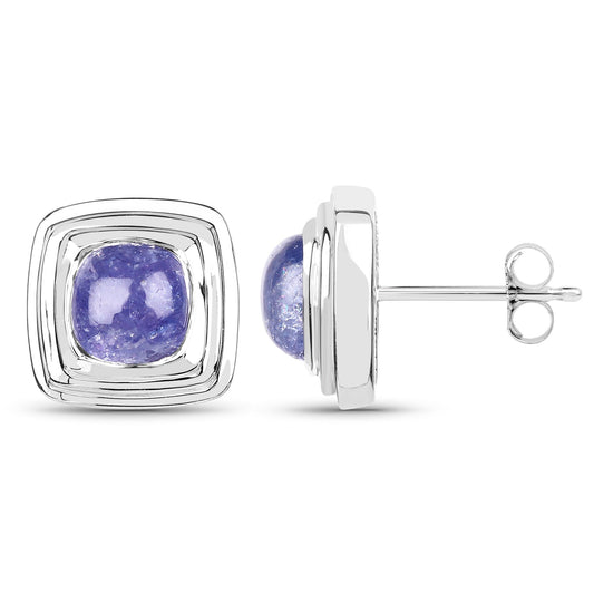 4.74 Carat Genuine Tanzanite .925 Sterling Silver Earrings - view 2