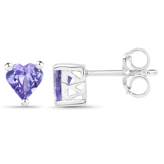 0.90 Carat Genuine Tanzanite .925 Sterling Silver Earrings - view 2