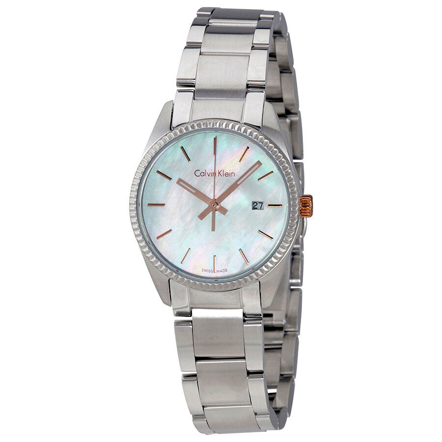 Calvin Klein, Calvin Klein, Quartz Base Metal Watch, White Mother Of Pearl, K5R33B4G, For Women