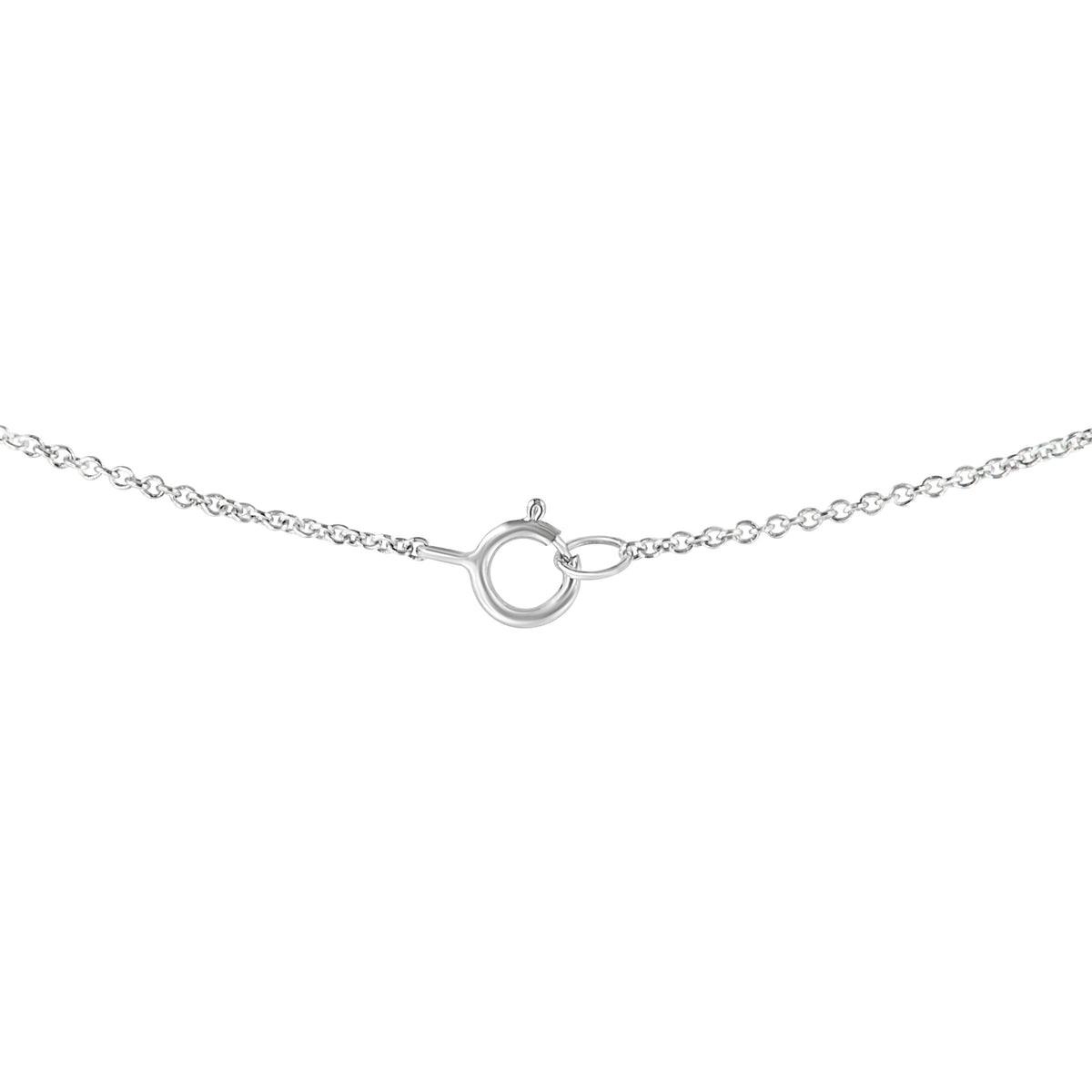 Collar con colgante de 18" de oro blanco de 14k con diamante solitario ovalado cultivado en laboratorio de 1/2 quilate de peso total, orientación este-oeste, certificado por IGI (color E-F, claridad VS1-VS2)