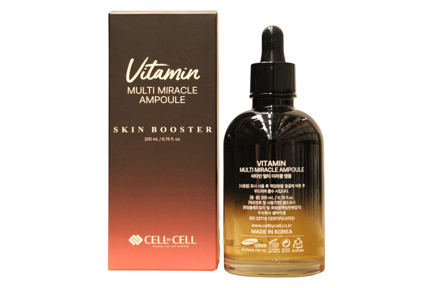 Cell By Cell, Miracle Ampoule, Multivitamin, Anti-Spots & Lightener, Serum, For Face, 200 ml