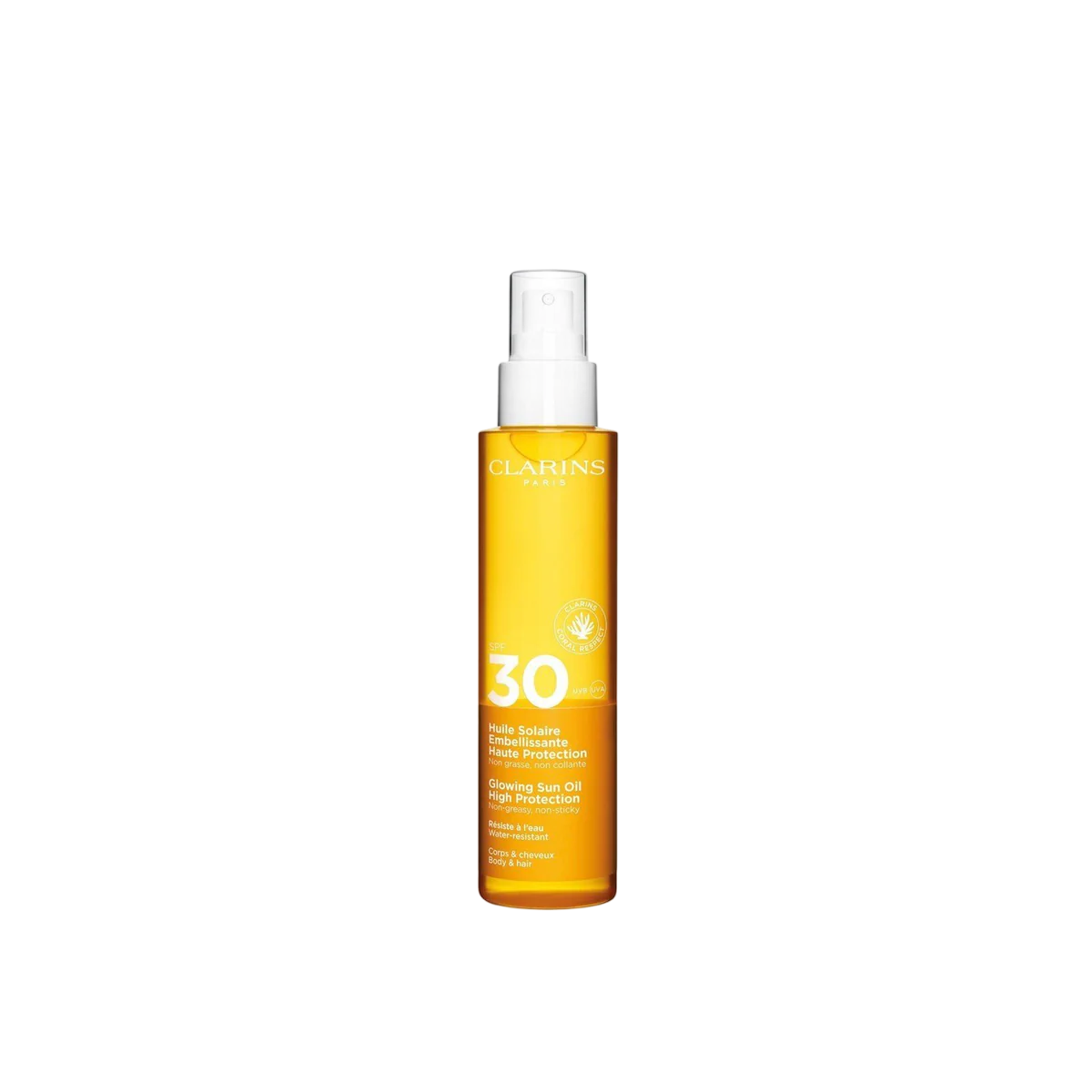 Clarins, Glowing Sun, Hydrating, UV Protection, Sunscreen Spray, SPF 30, 150 ml