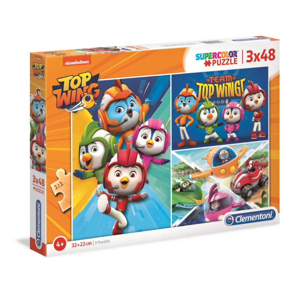 Set Trio, Clementoni, Top Wings, Puzzle, For Boys, 4+ years, 3x48 pcs