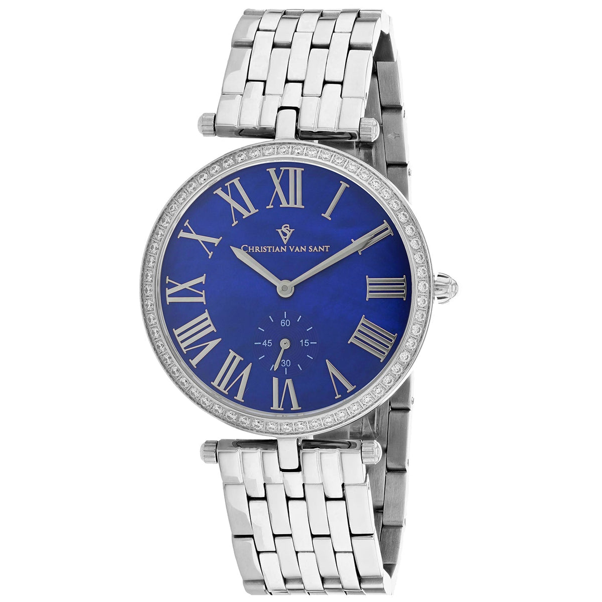 Christian Van Sant Women's Hush Watch 36mm Mother of pearl Dial Silver Bracelet (Ref. CV0291)