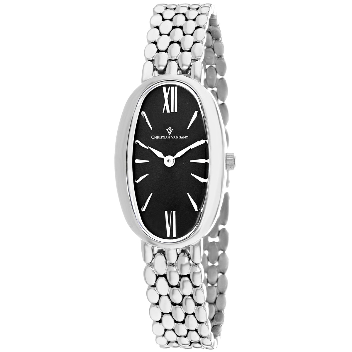 Christian Van Sant Women's Lucia Watch 31mm Black Dial Silver Bracelet