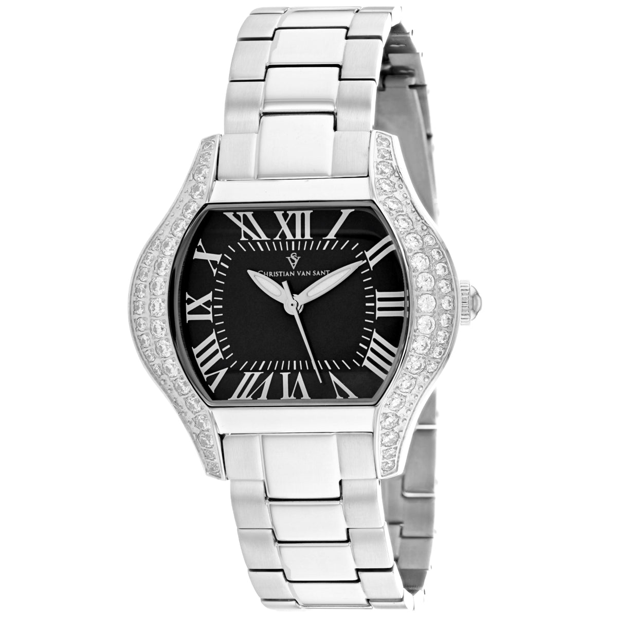 Christian Van Sant Women's Bianca Watch 34mm Black Dial Silver Bracelet