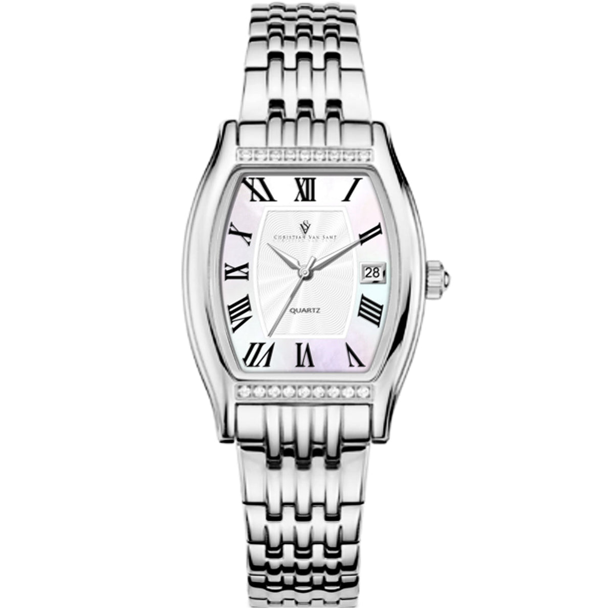 Christian Van Sant Women's Gemma Watch 34mm White Dial Silver Bracelet