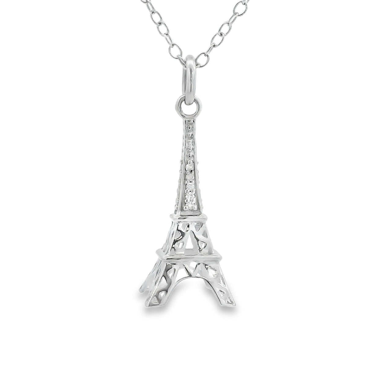Colgantes de moda de diamante de 0,06 ct de plata de ley