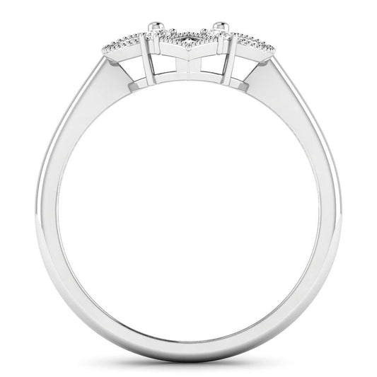 Anillo de oro blanco de 14 quilates con montura semipreciosa de diamante blanco auténtico de 0,20 quilates - con capacidad para gema ovalada de 8x6 mm