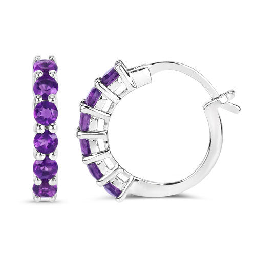 1.20 Carat Genuine Amethyst .925 Sterling Silver Earrings - view 2
