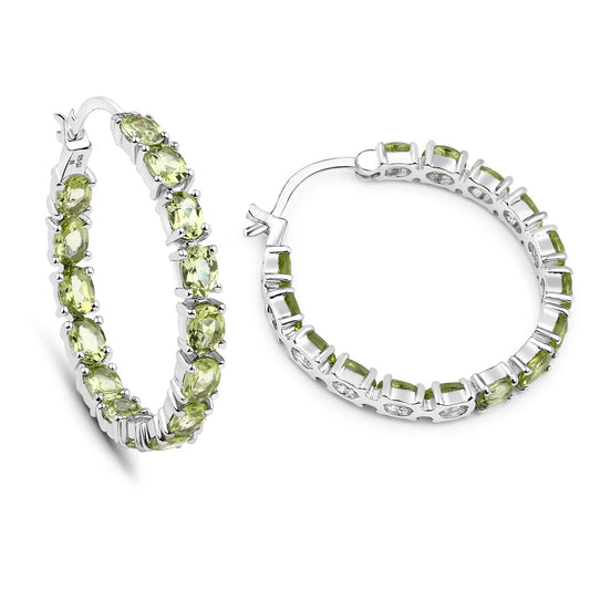 5.10 Carat Genuine Peridot .925 Sterling Silver Earrings - view 2
