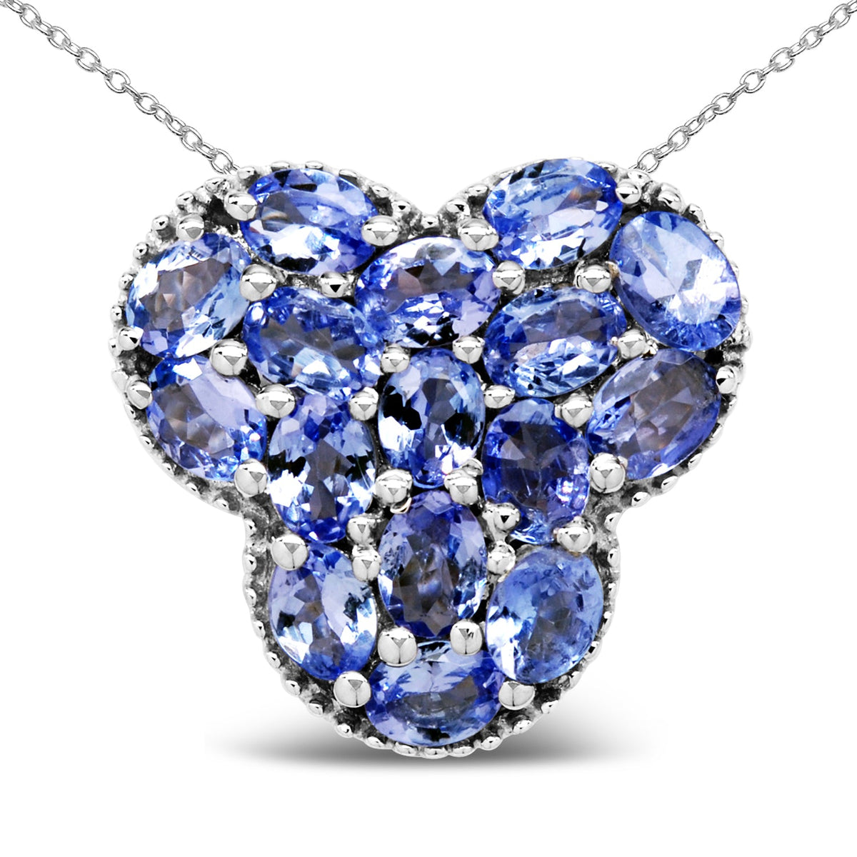 2.72 Carat Genuine Tanzanite .925 Sterling Silver Pendant