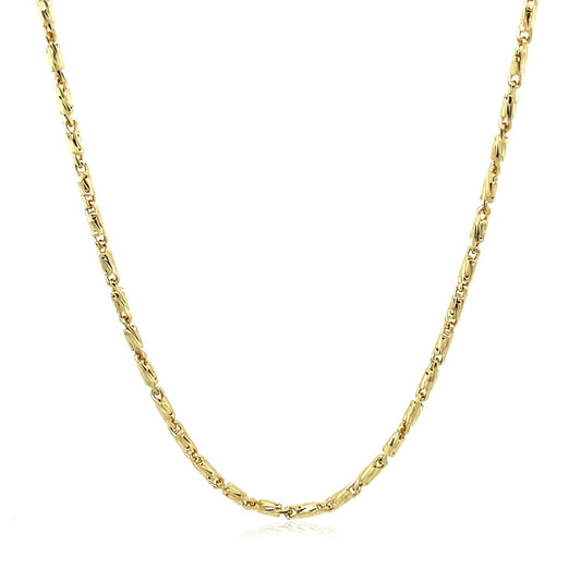 Cadena con colgante de eslabones calados corte diamante en oro amarillo de 14k (1,5 mm)