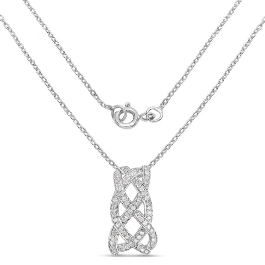 Colgante de plata de ley .925 con diamante blanco genuino de 0,54 quilates