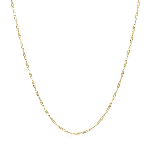 Cadena Singapur de oro amarillo de 14k de 0.6mm