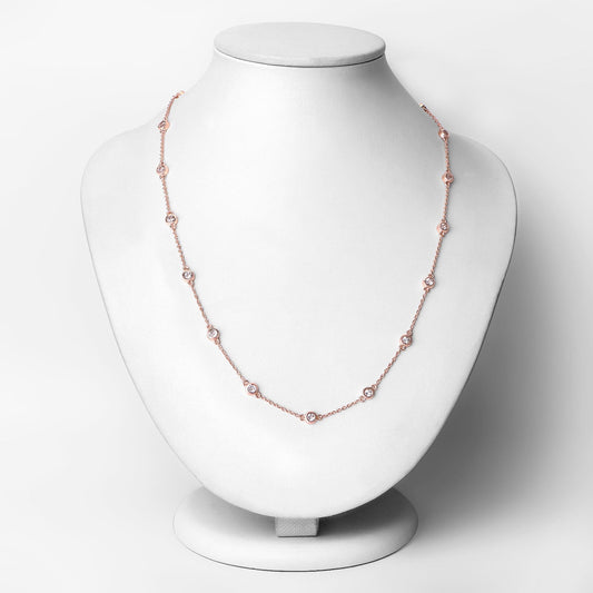 Collar de plata de ley .925 con morganita genuina de 1,62 quilates