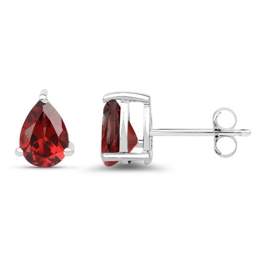 1.68 Carat Genuine Garnet .925 Sterling Silver Earrings - view 2