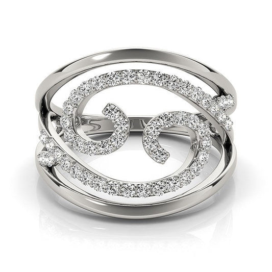 Anillo de diamantes con diseño en espiral en oro blanco de 14k (1/2 cttw)
