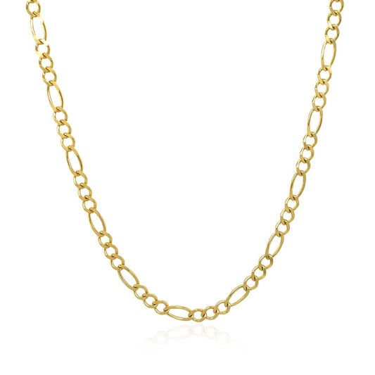 Cadena Fígaro de oro amarillo macizo de 10k y 3.0mm