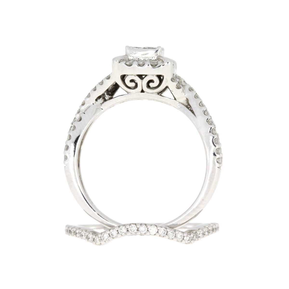 1.00ct Diamond Engagement Ring Set 10KT White Gold