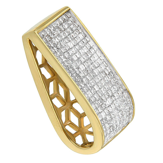 Collar con colgante de oro amarillo de 14 quilates con diamantes talla princesa (2 5/8 cttw, color H-I, claridad SI2-I1)