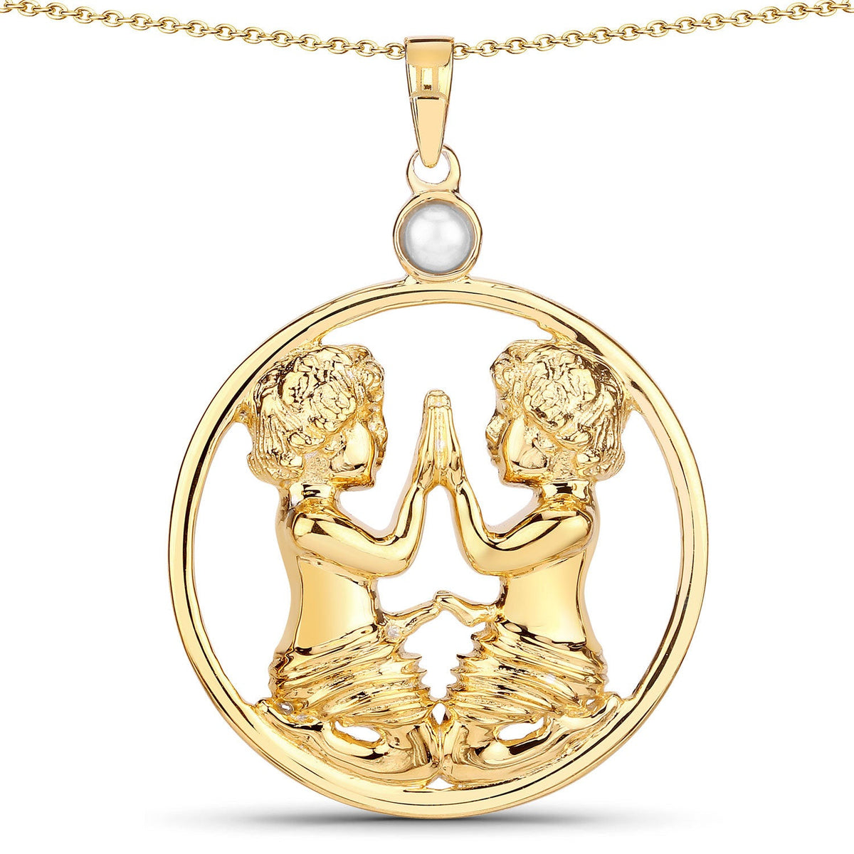 Colgante de plata de ley .925 con perla auténtica de 0,45 quilates