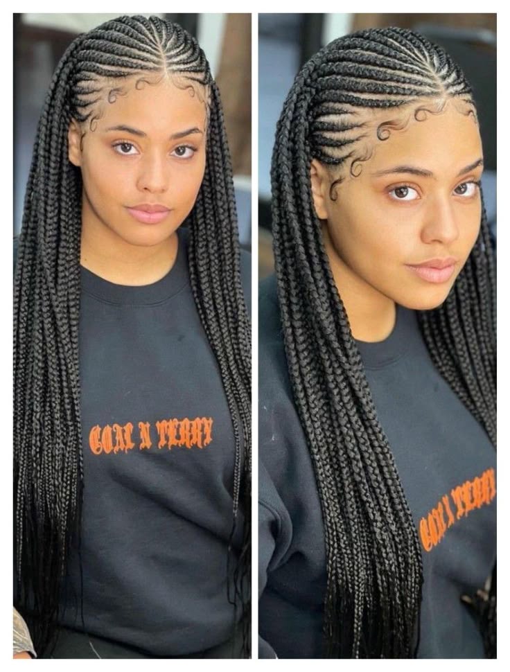 36" Cornrow & Knotless Box Braids Wig | Tribal Braids | Full Lace Front | Faux Locs Accents Luxegan